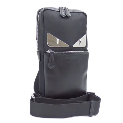 Fendi Black Leather Shoulder Bag () In Gray