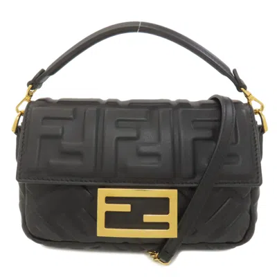 Pre-owned Fendi Black Leather Shoulder Bag ()