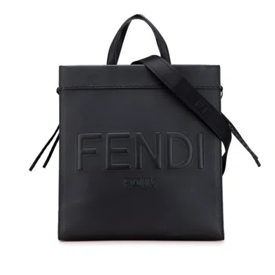 Pre-owned Fendi Black Leather Shoulder Bag Tote Bag ()