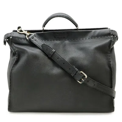 Pre-owned Fendi Black Leather Shoulder Bag Tote Bag ()