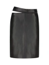 Fendi Women Leather Skirt In Black