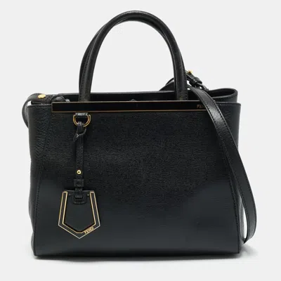 Pre-owned Fendi Black Leather Small 2jours Tote