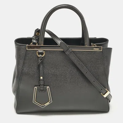 Pre-owned Fendi Black Leather Small 2jours Tote