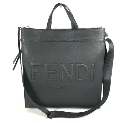 Pre-owned Fendi Black Leather Tote Bag ()