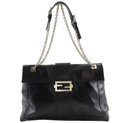 Pre-owned Fendi Black Leather Tote Bag ()