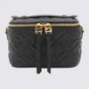 Fendi Women Vanity Leather Shoulder Bag With Ff Motif In Black