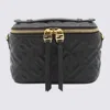 Fendi Women Vanity Leather Shoulder Bag With Ff Motif In Black