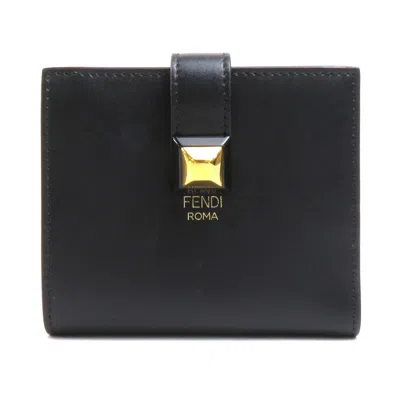 Pre-owned Fendi Black Leather Wallet (bi-fold) ()