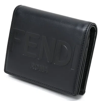 Pre-owned Fendi Black Leather Wallet (bi-fold) ()