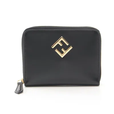 Pre-owned Fendi Black Leather Wallet (bi-fold) ()
