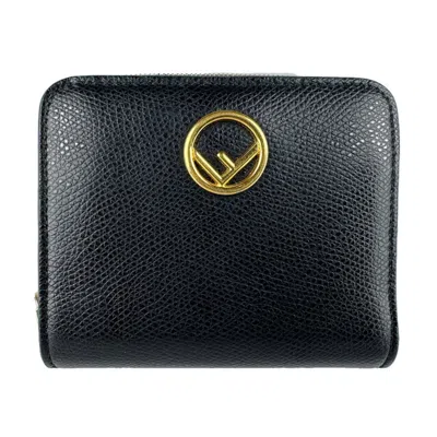 Pre-owned Fendi Black Leather Wallet (bi-fold) ()