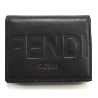 Pre-owned Fendi Black Leather Wallet (bi-fold) ()