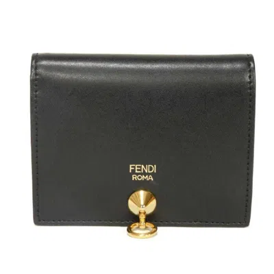 Pre-owned Fendi Black Leather Wallet (bi-fold) ()