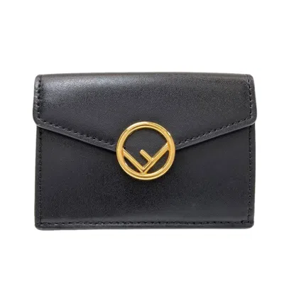 Pre-owned Fendi Black Leather Wallet (bi-fold) ()
