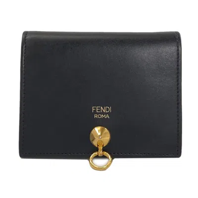 Pre-owned Fendi Black Leather Wallet (bi-fold) ()