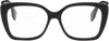 Fendi Black Lettering Rectangle Glasses In Black