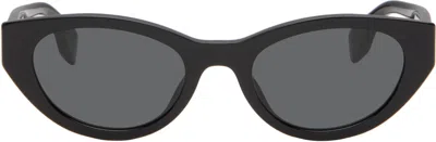 Fendi Black Lettering Sunglasses In Metallic