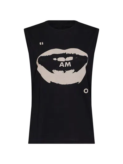 Fendi Black Lightweight Organic Jersey Ti Amo-print Sleeveless Top
