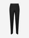 Fendi Men Black Linen And Cotton Ff Jacquard Trousers