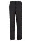 Fendi Trousers In Black Ff Jacquard Linen Blend In Black