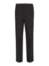 Fendi Trousers In Black Ff Jacquard Linen Blend In Black