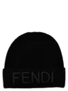 Fendi Cuffia In Lana Nera Uomo In Black