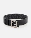 Fendi Ff Squared Reversible Belt In Black