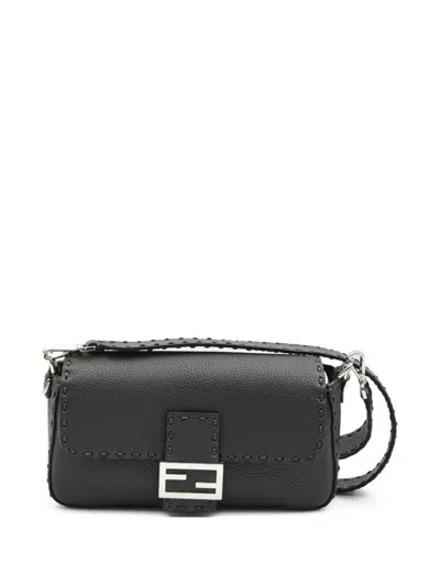 FENDI BLACK LOGO CROSSBODY BAG