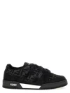Fendi Black Logo Lace Up Sneakers In Black