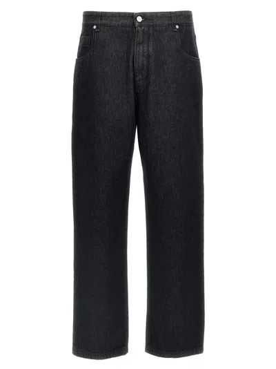 Fendi Black Logo Straight Jeans