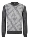 Fendi Embroidered Wool Blend Sweater In Black