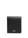 Fendi Shadow Leather Bi-fold Wallet In Black