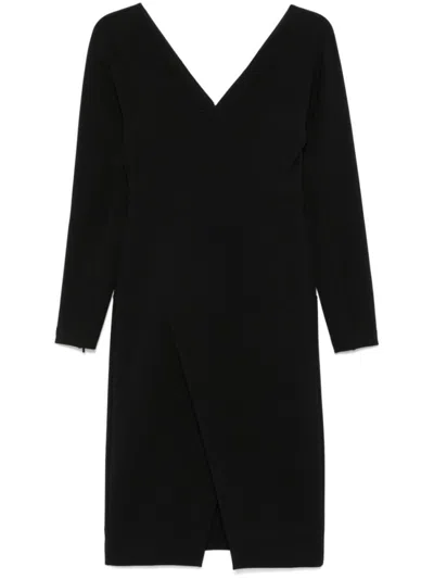 FENDI BLACK LONG-SLEEVE MIDI DRESS