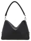 Fendi Medium Shoulder Bag Adjustable Strap Metal Hardware Textured Finish In Black