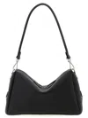 Fendi Medium Shoulder Bag Adjustable Strap Metal Hardware Textured Finish In Black
