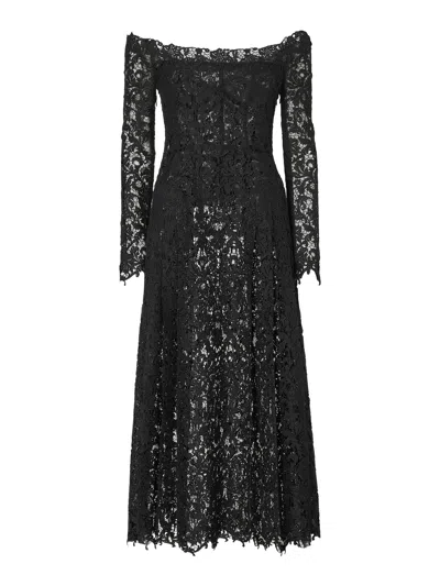 Fendi Black Macrame Lace Dress