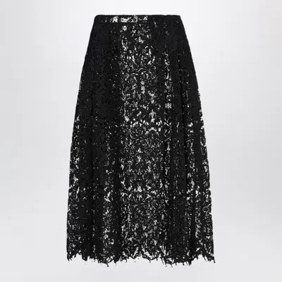 Fendi Black Macramé Lace Mini Skirt