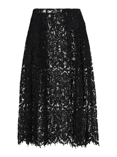 FENDI BLACK MACRAME LACE SKIRT
