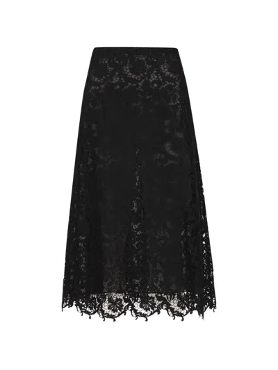 Fendi Black Macramé Lace Skirt