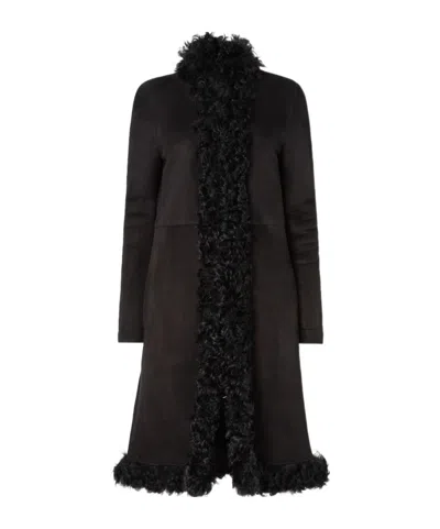 Fendi Black Merino Shearling Coat
