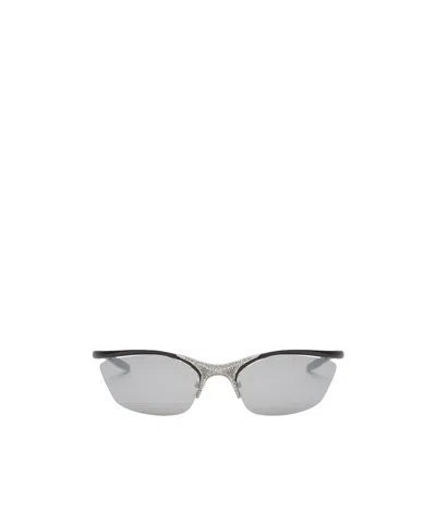 Fendi Black Metal Sfilata Sunglasses With Silver Lenses In Gray