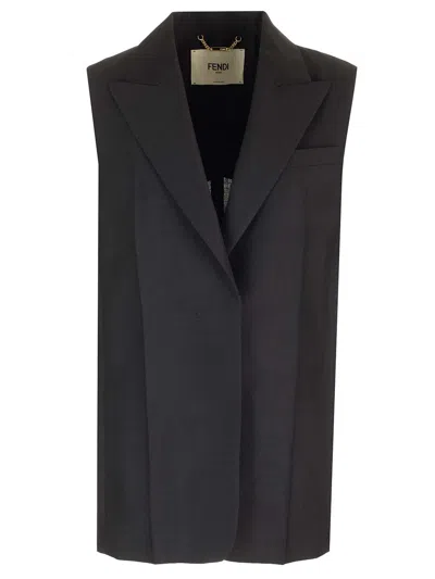 Fendi Tailored Vest In Black