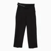 FENDI BLACK MOHAIR ASYMMETRICAL TROUSERS FOR WOMEN