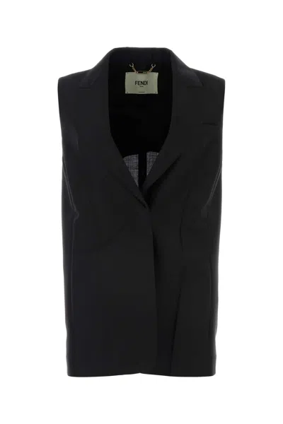Fendi Tailored Vest In Black