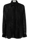 Fendi Besticktes Hemd Mit Transparentem Saum In Black