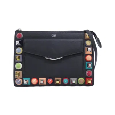 Pre-owned Fendi Black Multi-color Leather Shoulder Bag ()