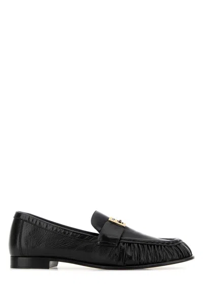 FENDI BLACK NAPPA LEATHER BAGUETTE LOAFERS