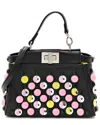 Fendi Black Nappa Leather Beaded Micro Peekaboo Iconic Satchel (authentic Pre-  Loved)