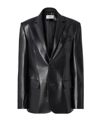 Fendi Black Nappa Leather Blazer