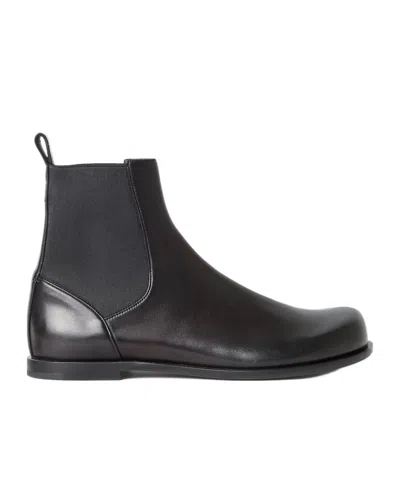 FENDI BLACK NAPPA LEATHER CHELSEA BOOTS